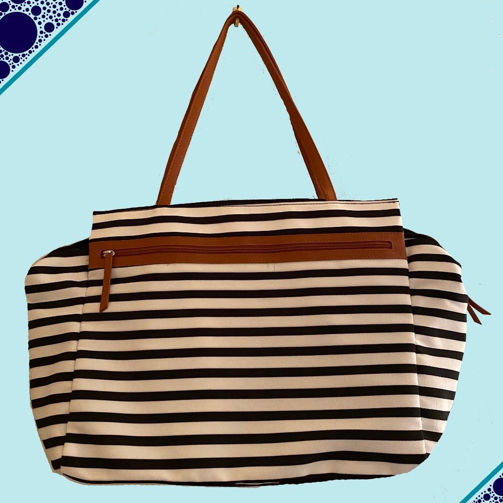 Large Striped Duffle Bag
